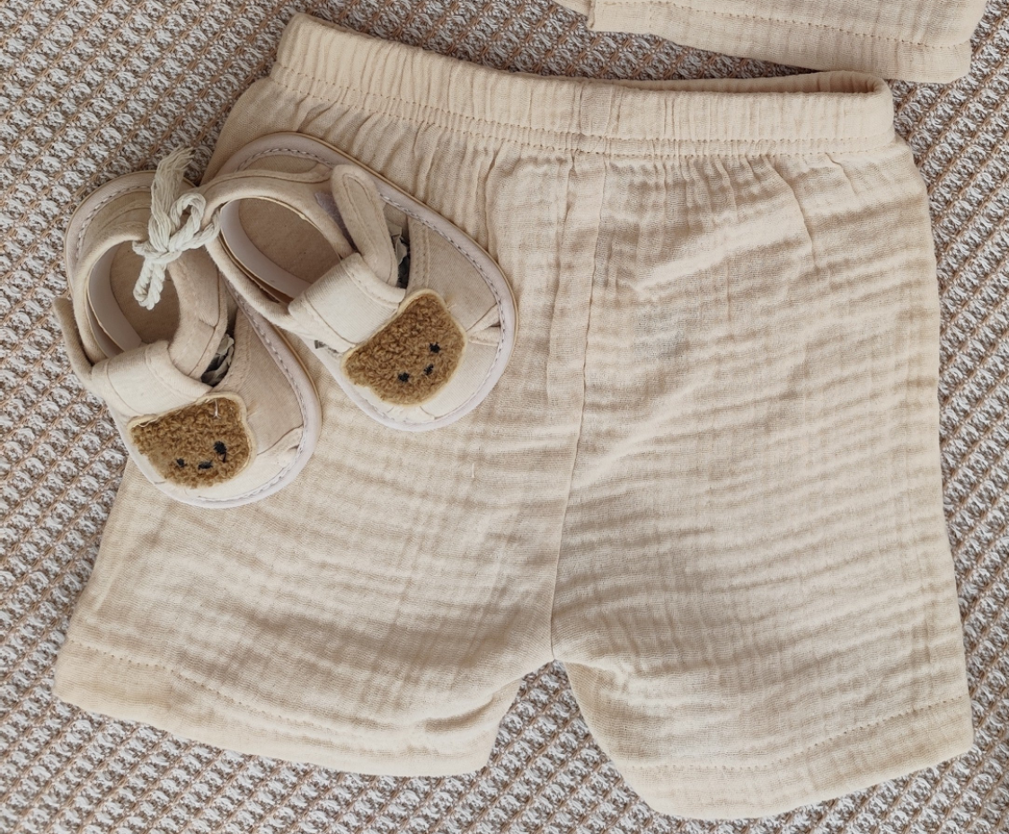 Short en gaz de coton pour bébé