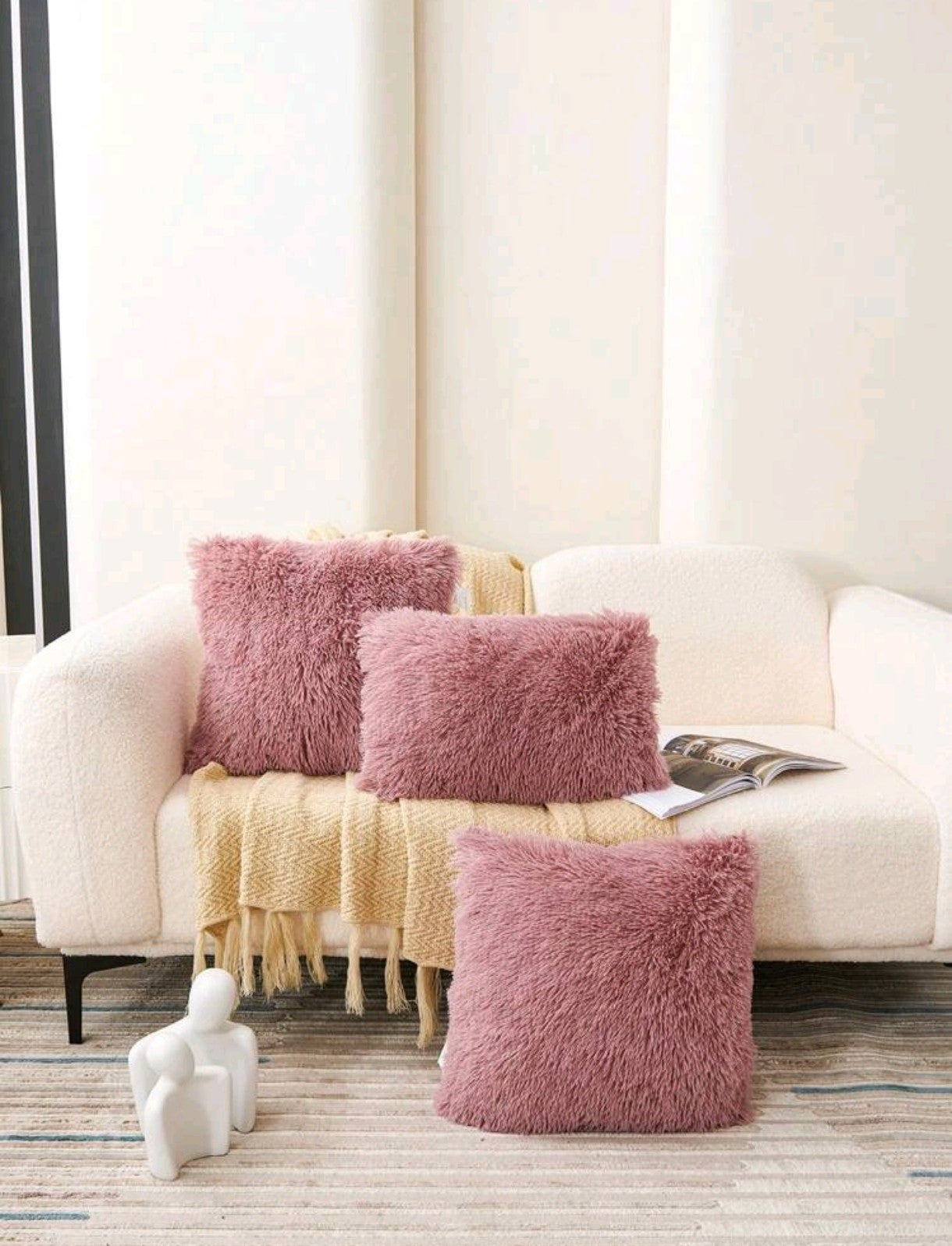 1 pièce de Housse de coussin Duveteux