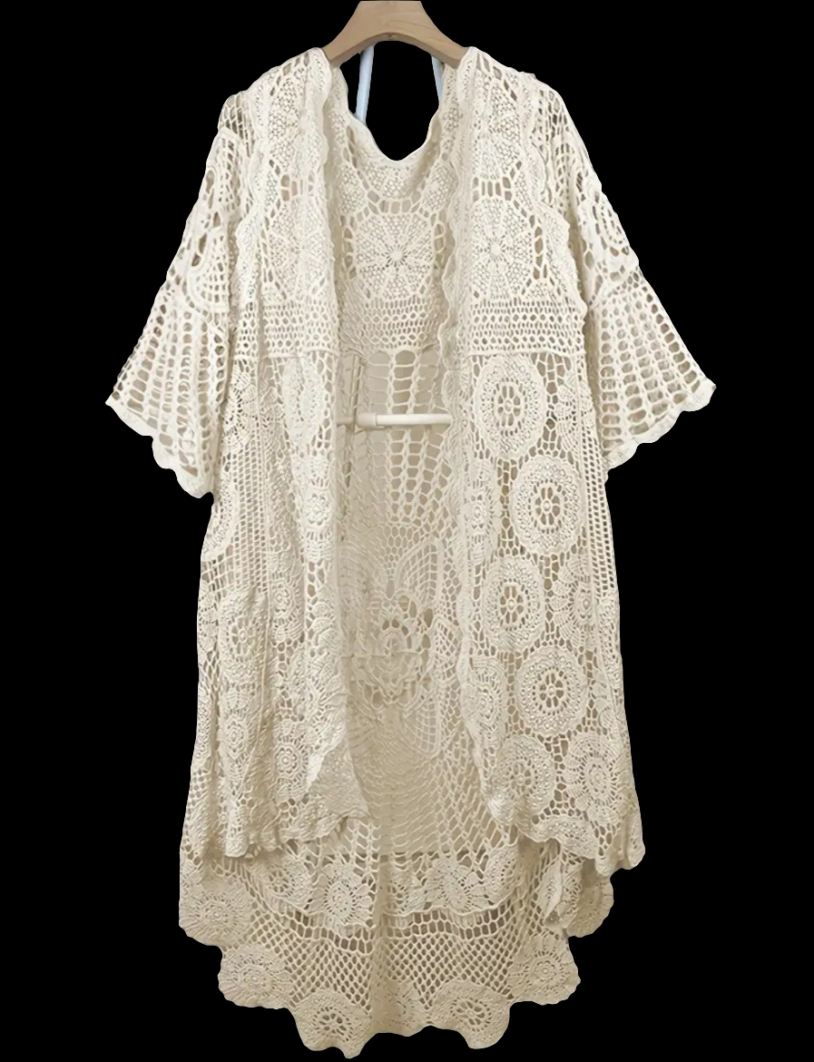 Veste longue en dentelle