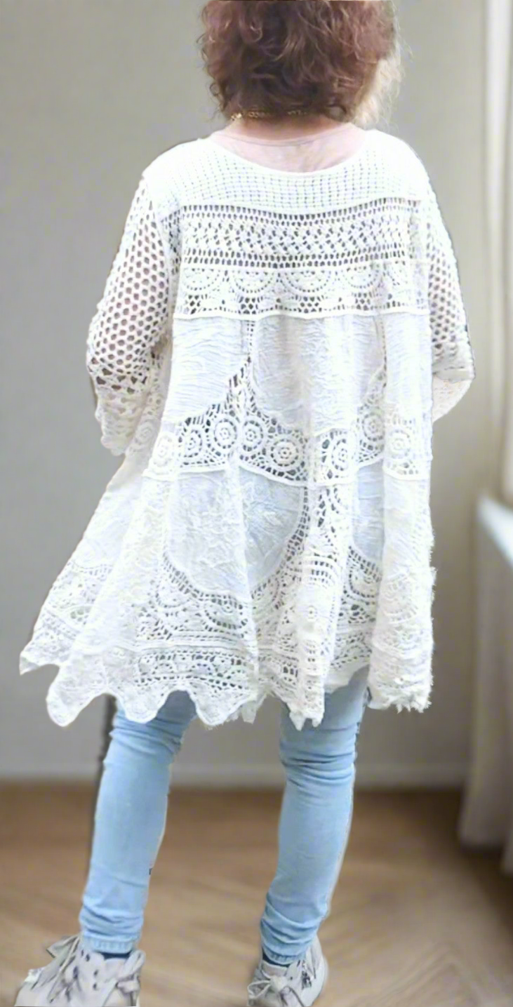 Robe tunique bohème longue crochet , Pour un look plus formel ou habillé