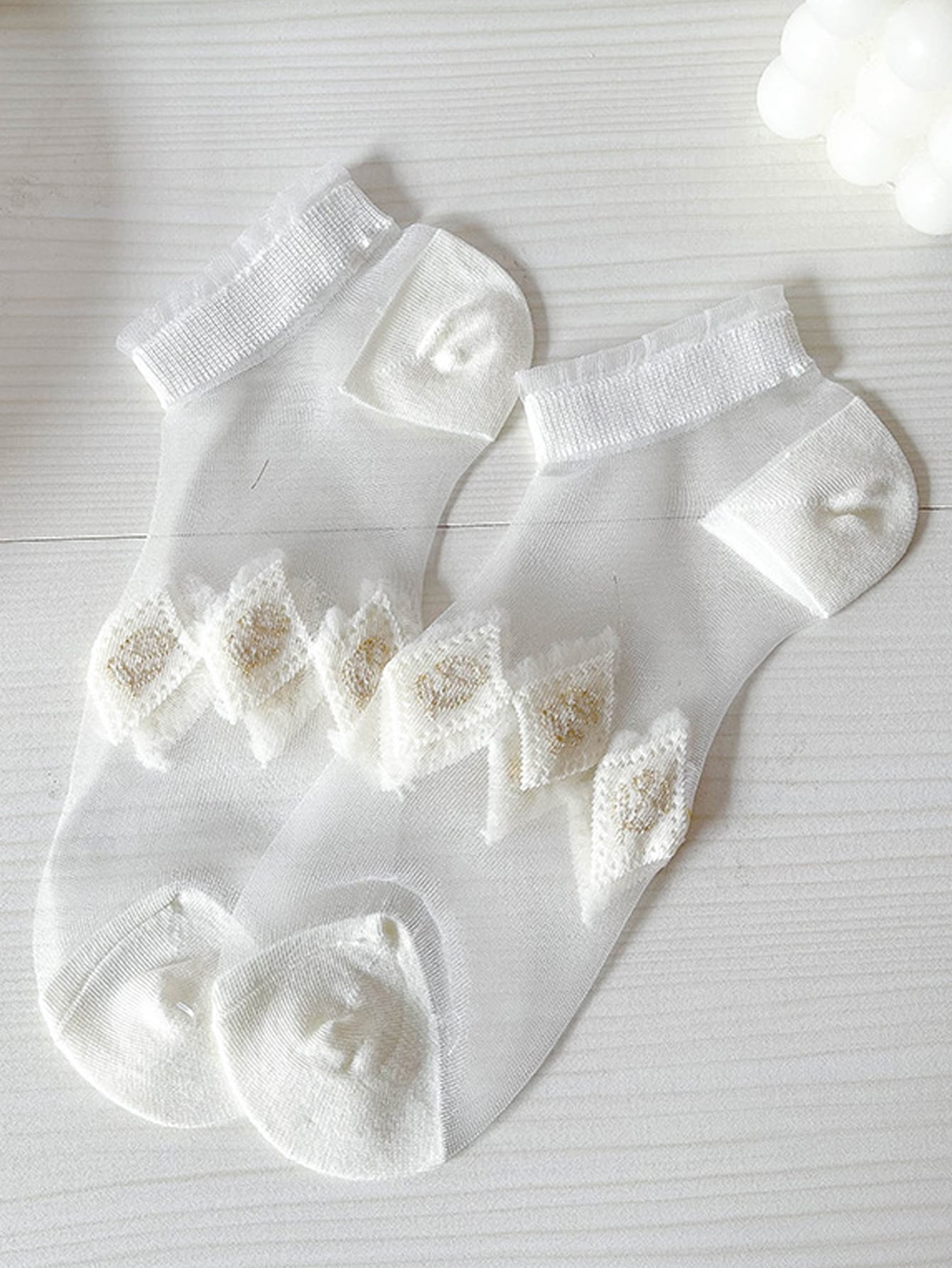 5 paires Chaussettes dentelle transparente