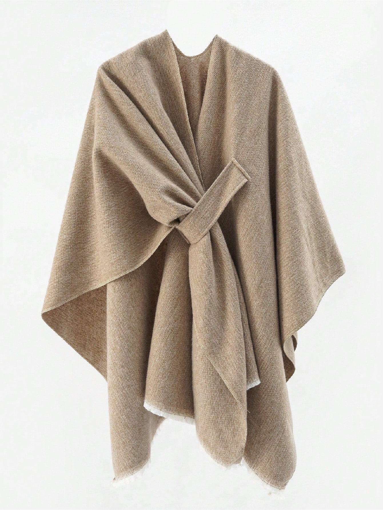 Cape châle à boucle,Beige,Noir,Gris,Marron