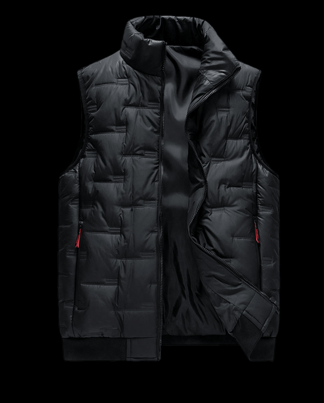 Gilet matelassé sans manche,col montant,pour homme