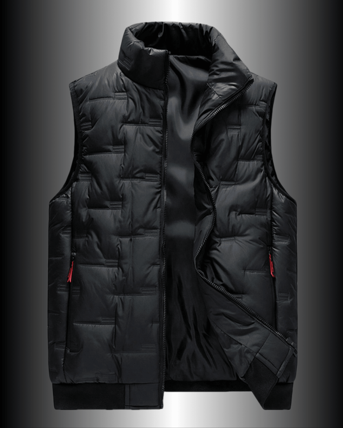 Gilet matelassé sans manche,col montant,pour homme