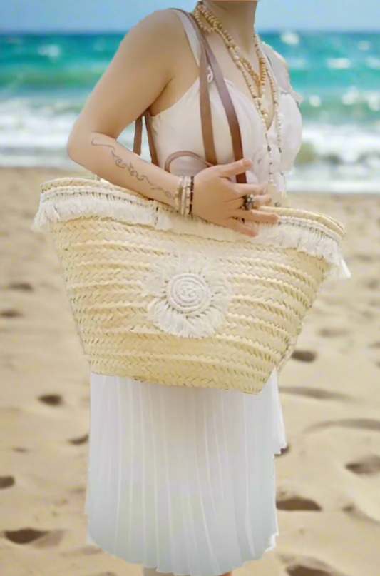 Panier de plage bohème