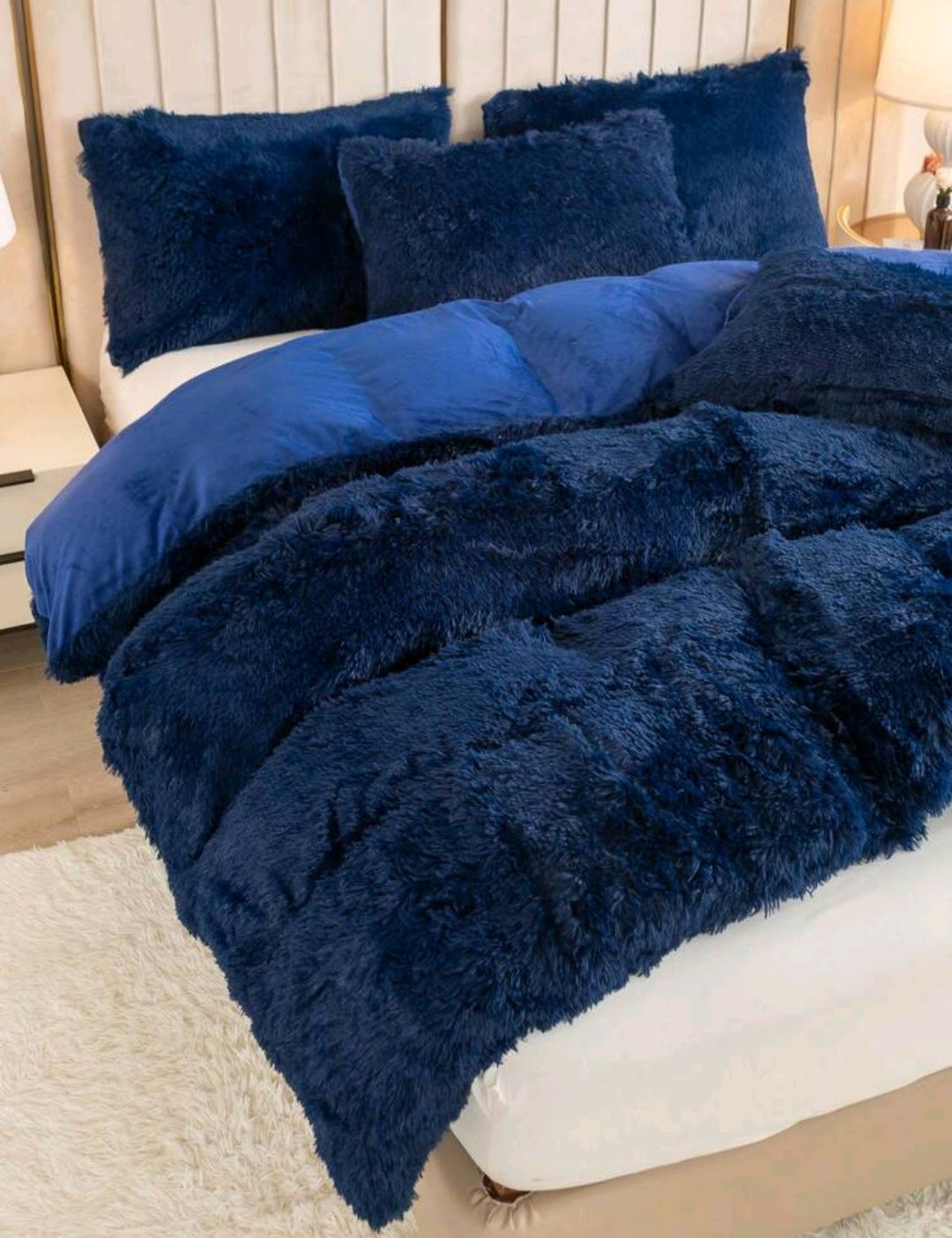 Parure de lit confortable couleur bleu