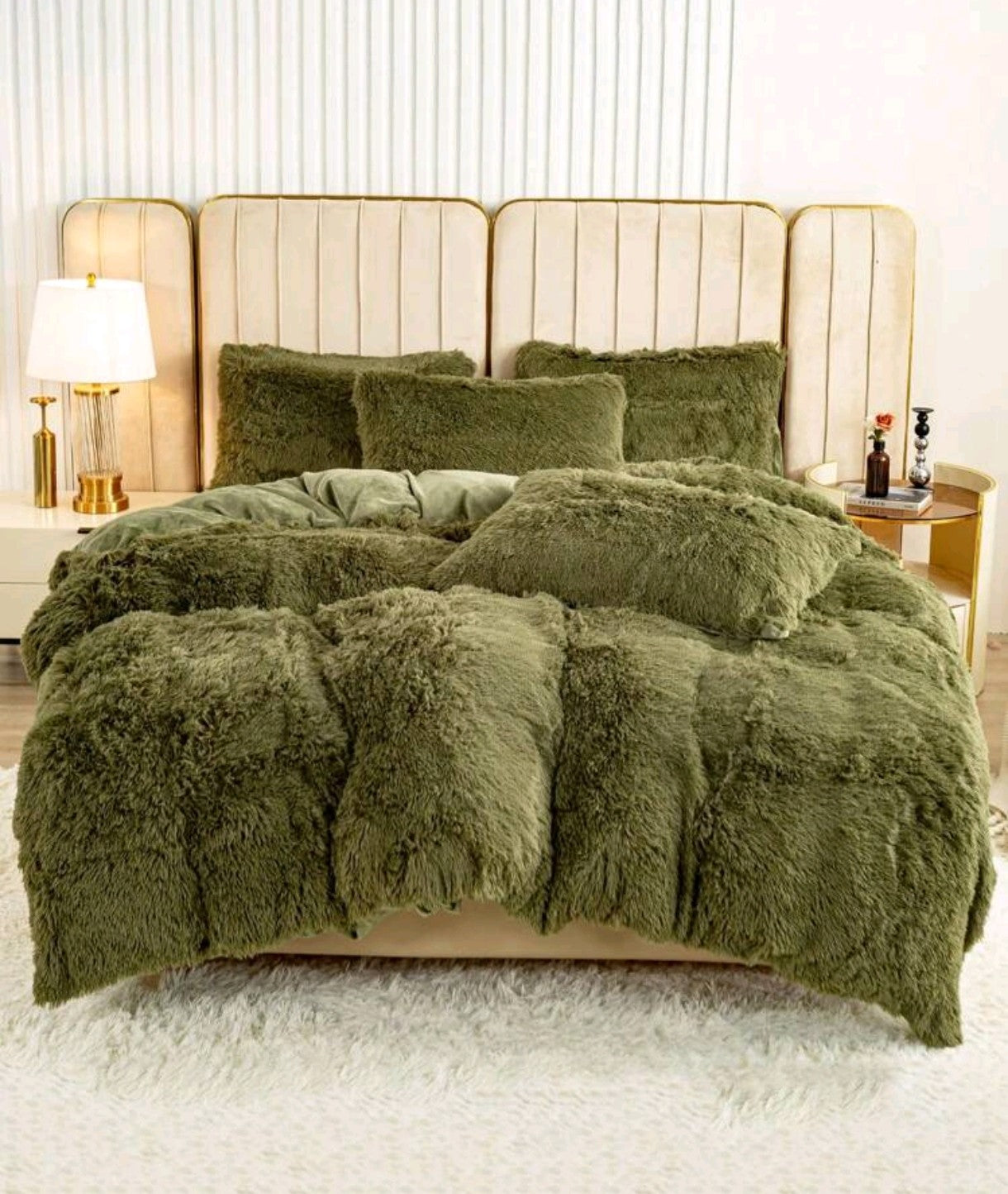 Parure de lit couleur kaki 