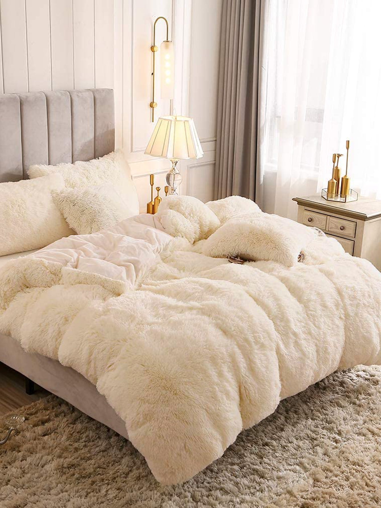 Parure de lit en peluche douce et chaude