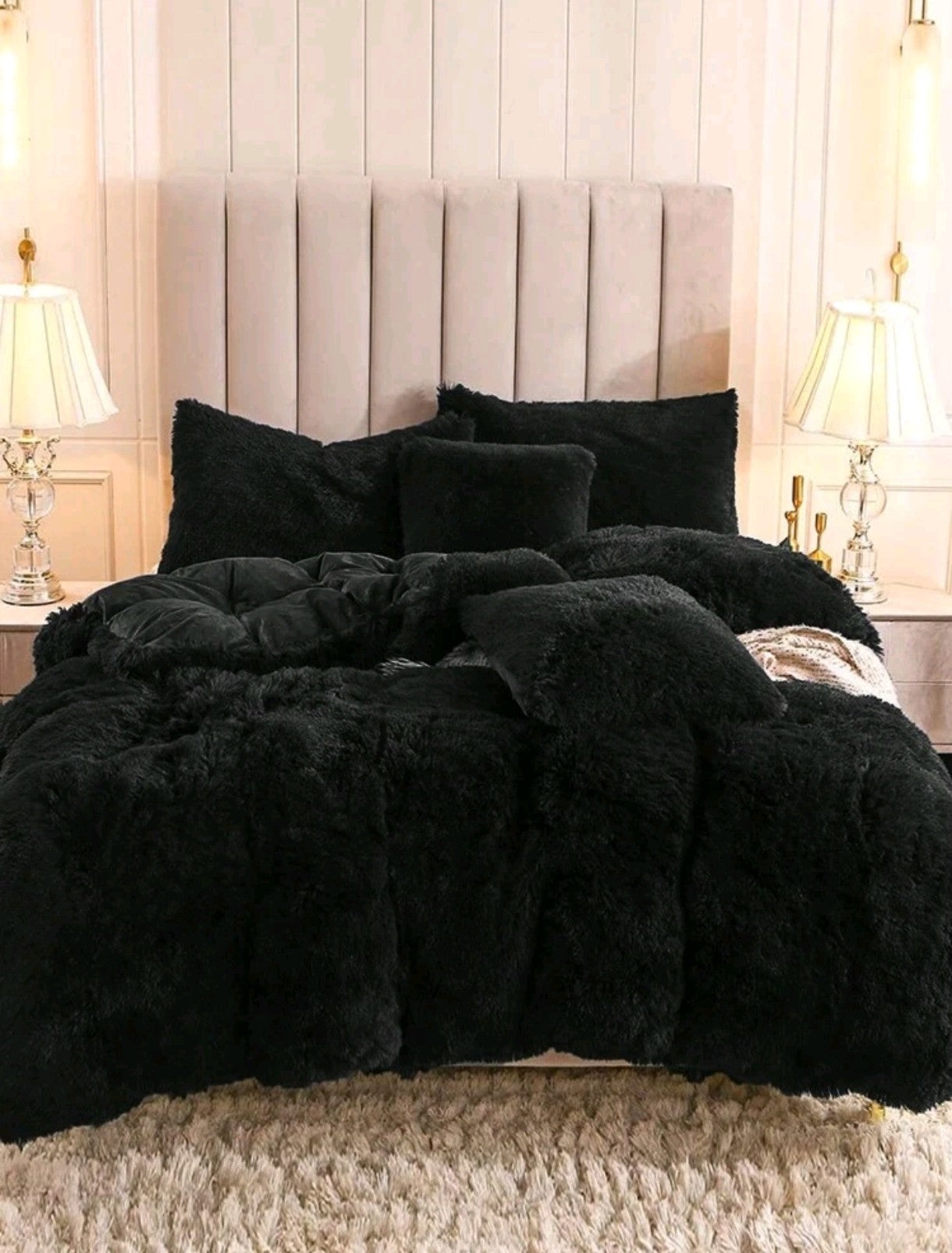 Parure de lit hiver couleur noire 