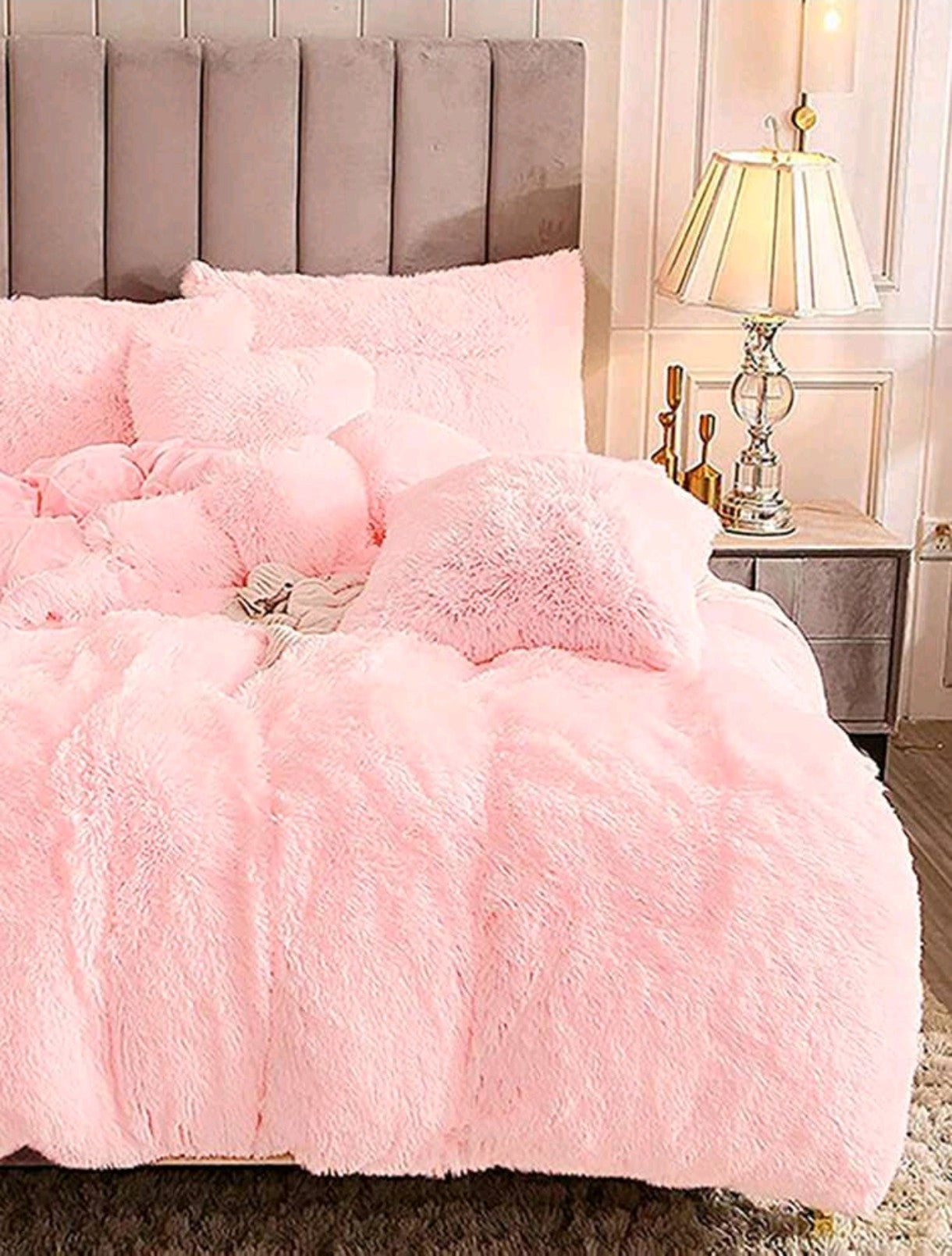 Parure de lit pour l'hiver couleur rose