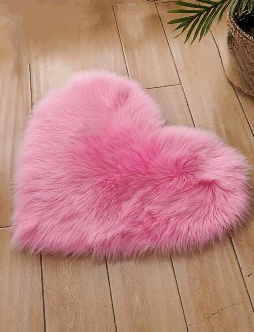 Tapis cœur en peluche