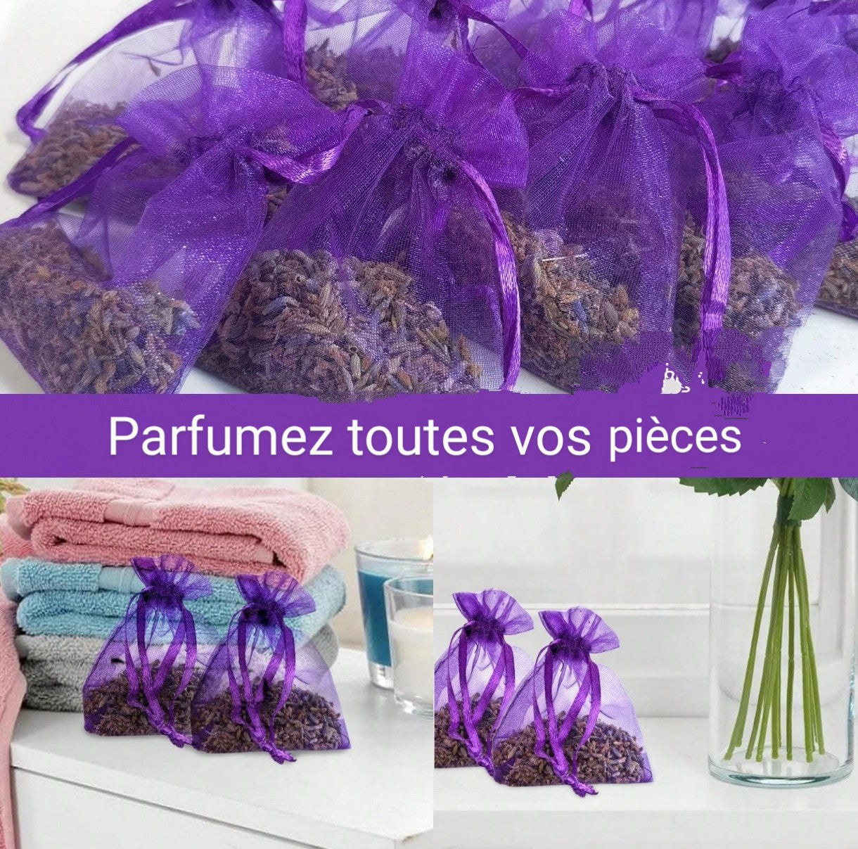 Sachets de Lavande,parfum naturel pour dressing,placard,Maison.