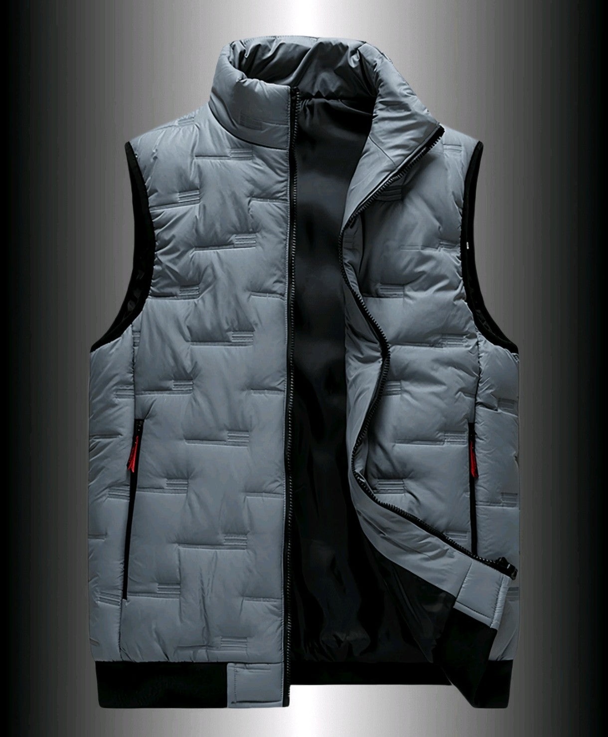 Gilet matelassé sans manche,col montant,pour homme