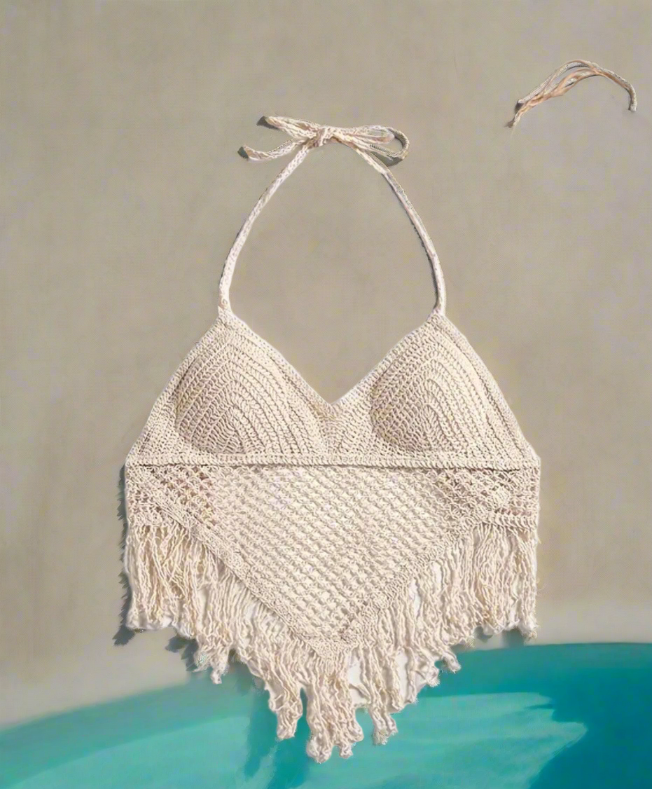 Top en dentelle au crochet
