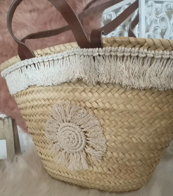 Panier personnalisé,panier bohème chic