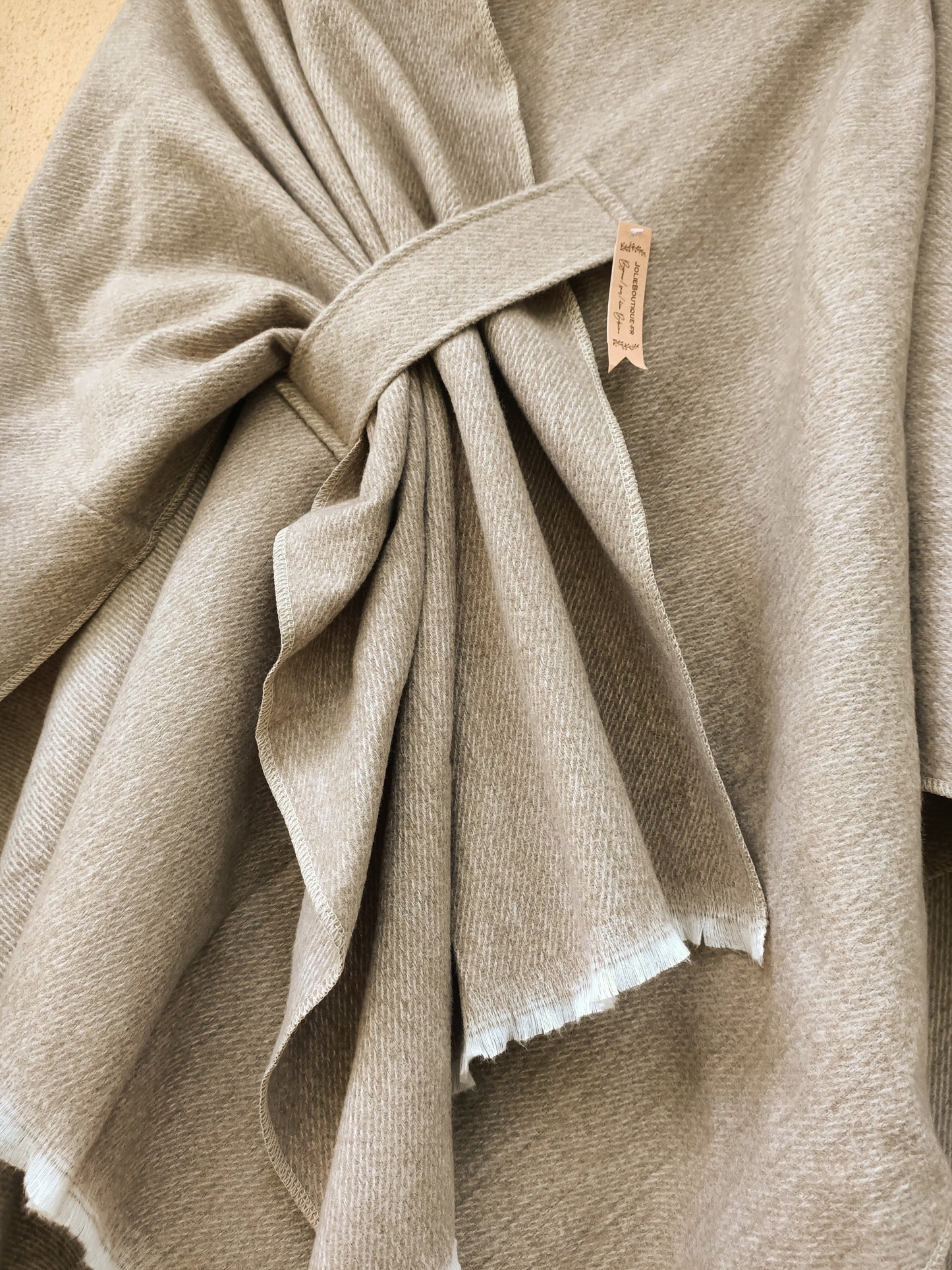 Cape châle à boucle,Beige,Noir,Gris,Marron