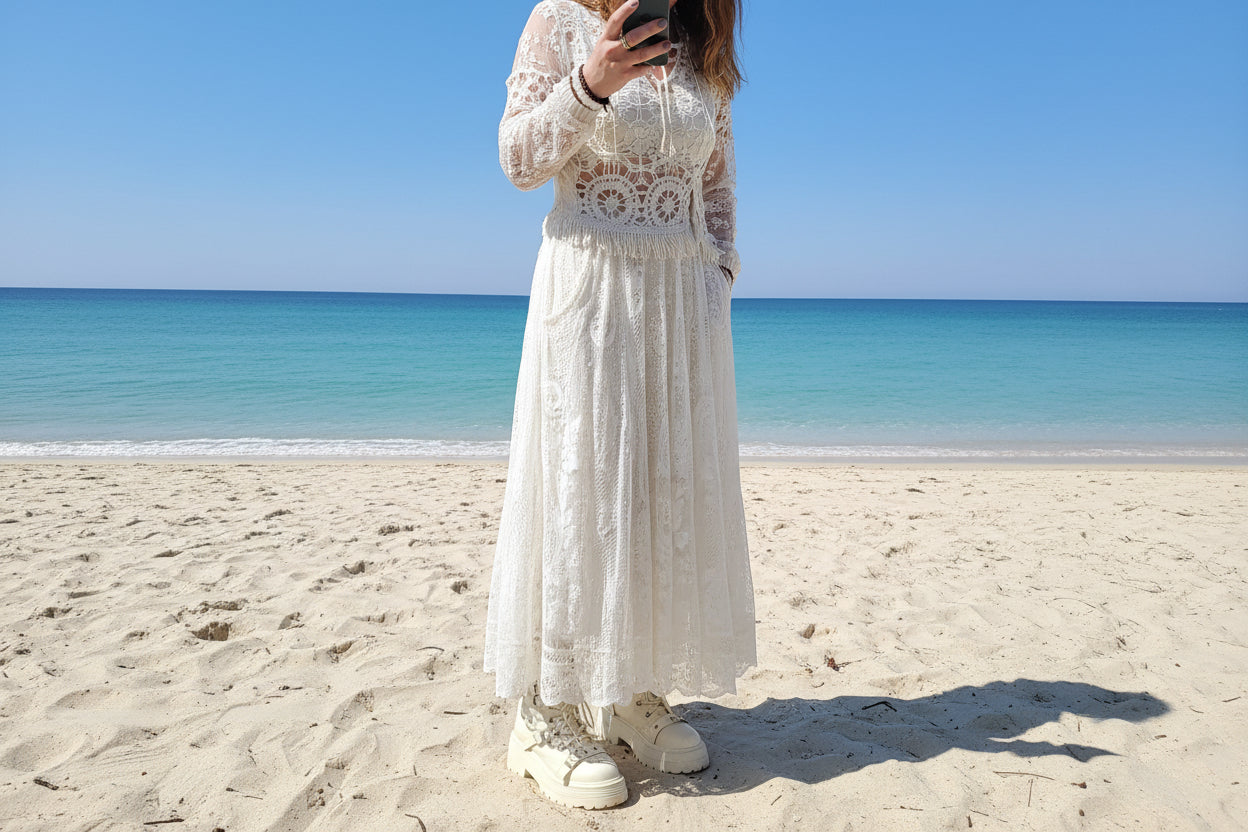 Jupe dentelle bohème