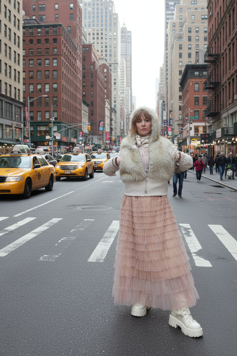 Jupe plissée dentelle