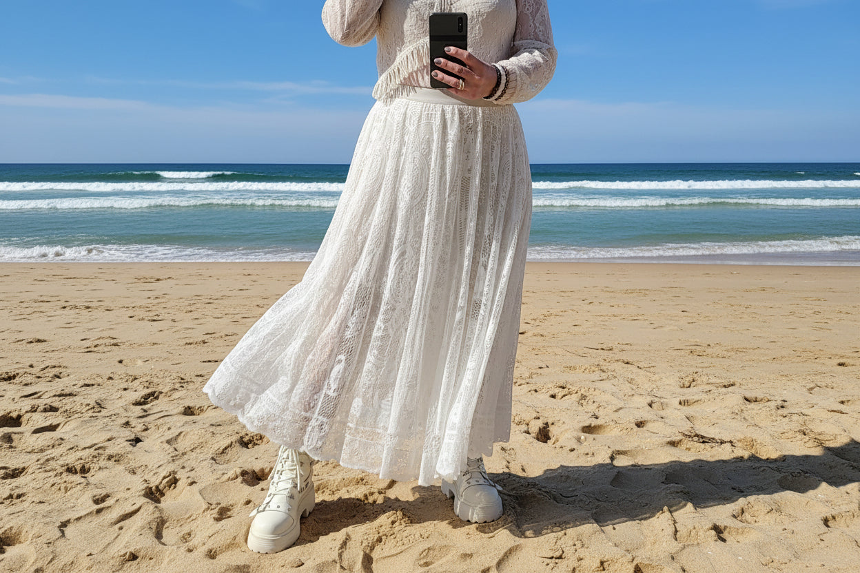 Jupe dentelle bohème