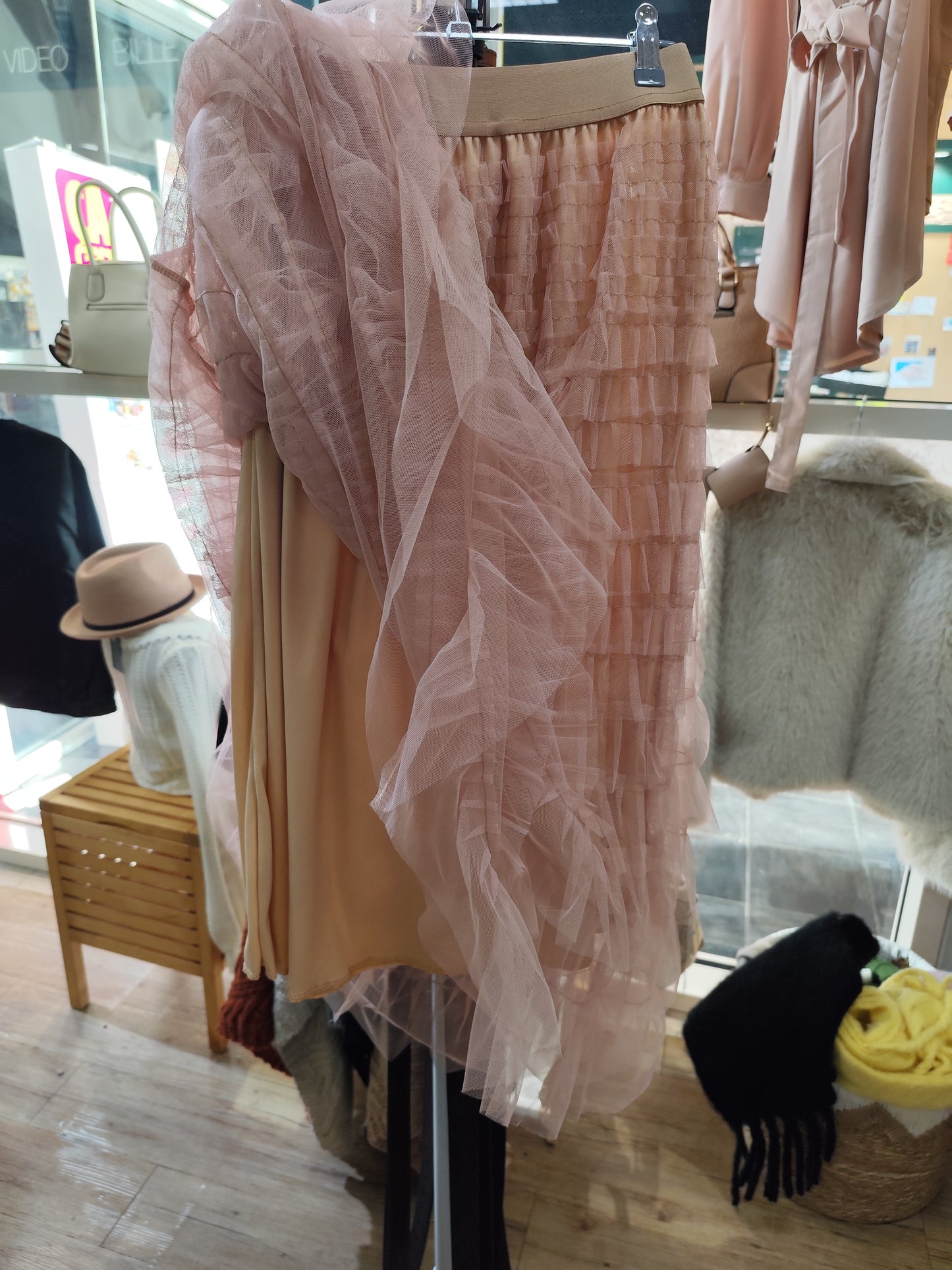 Jupe plissée dentelle