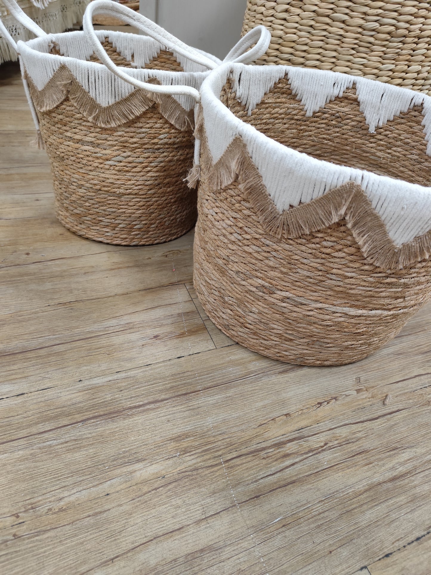 Ensemble de panière en matière naturelle