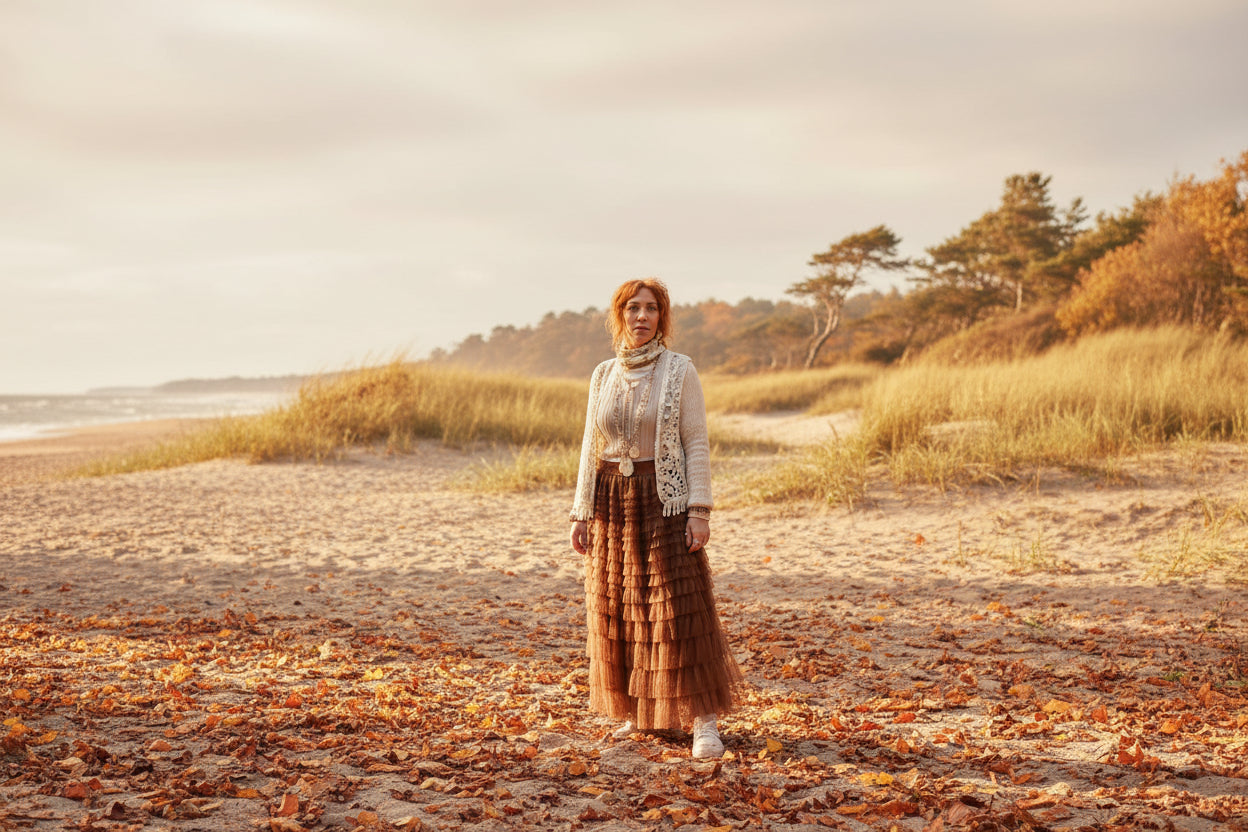 Jupe plissée dentelle