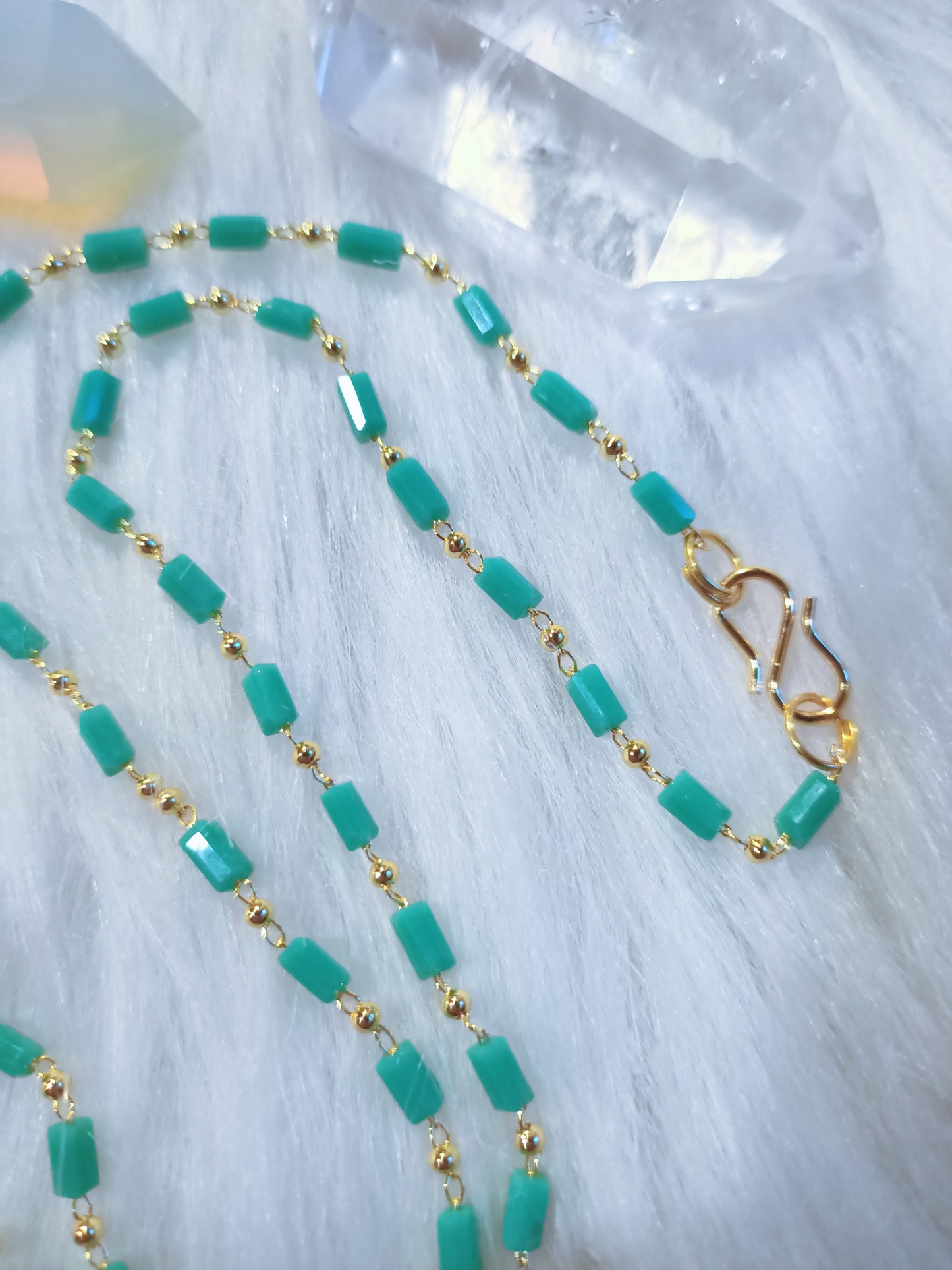 Collier cristal turquoise