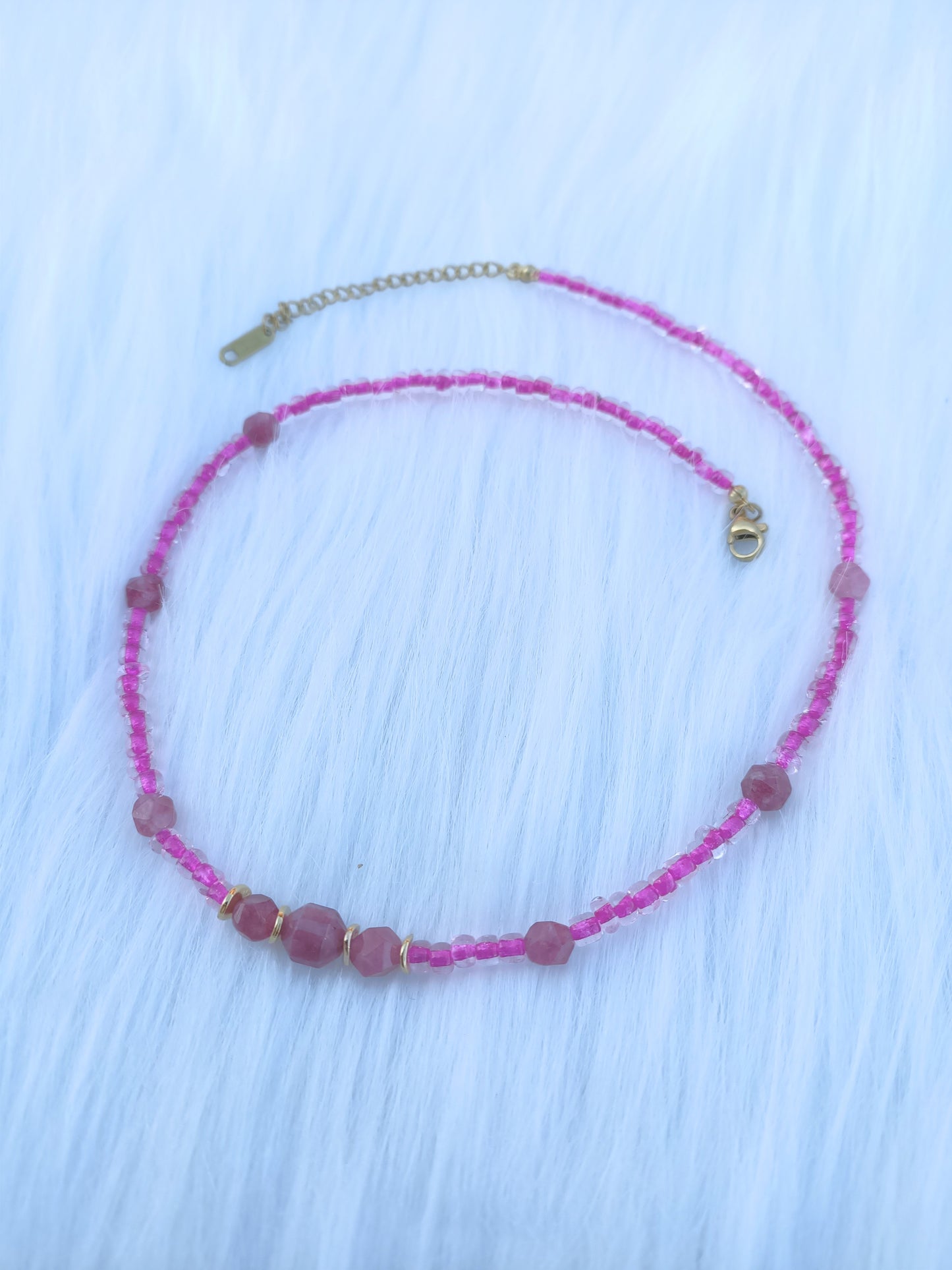 Collier tourmaline rose