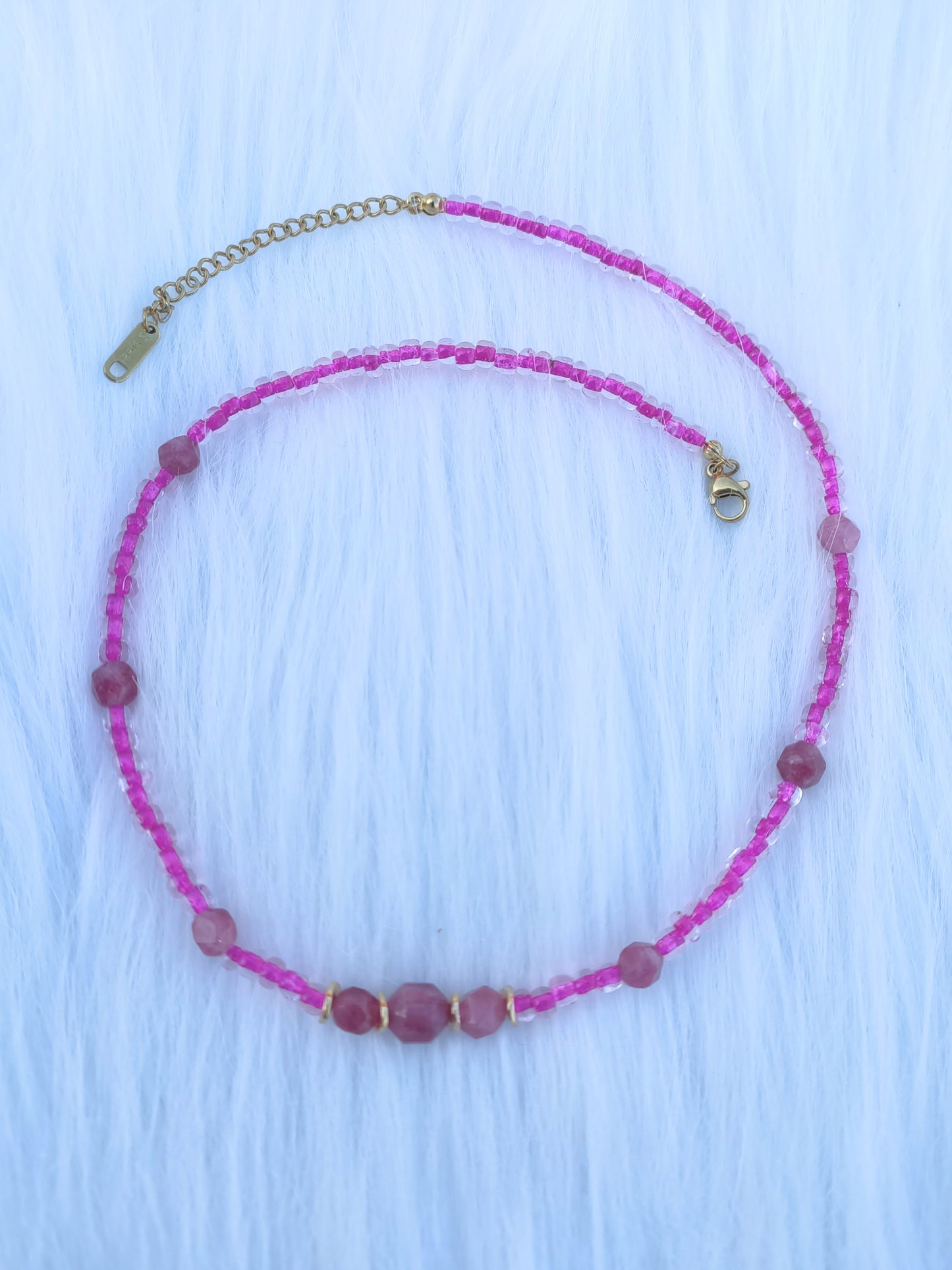 Collier tourmaline rose