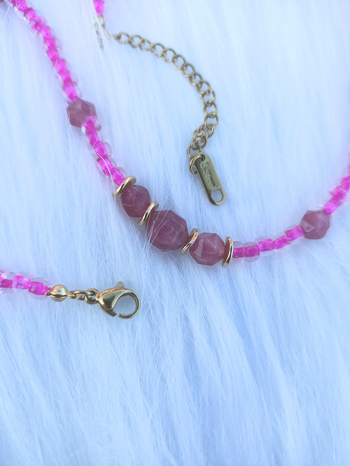 Collier tourmaline rose