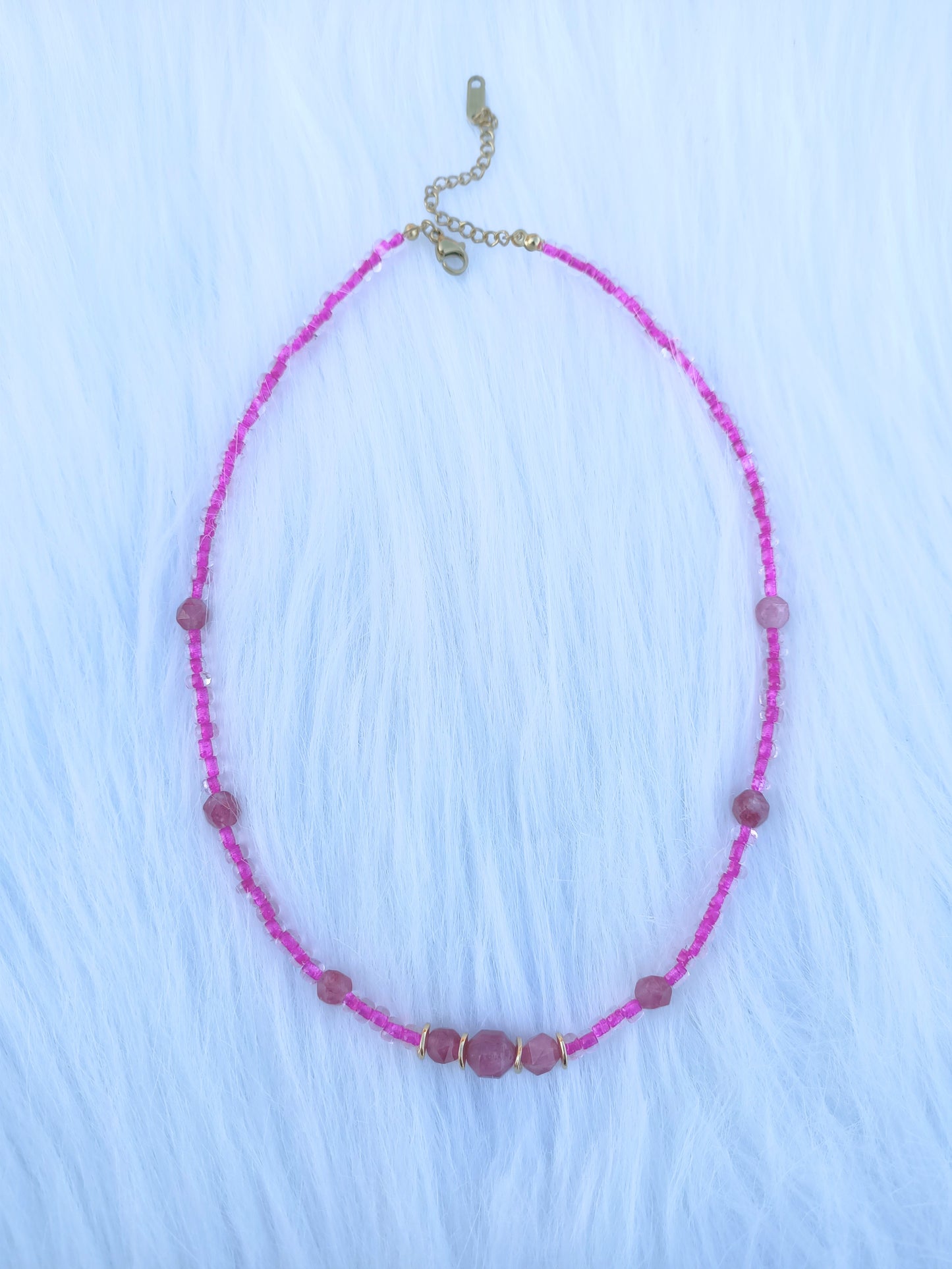 Collier tourmaline rose