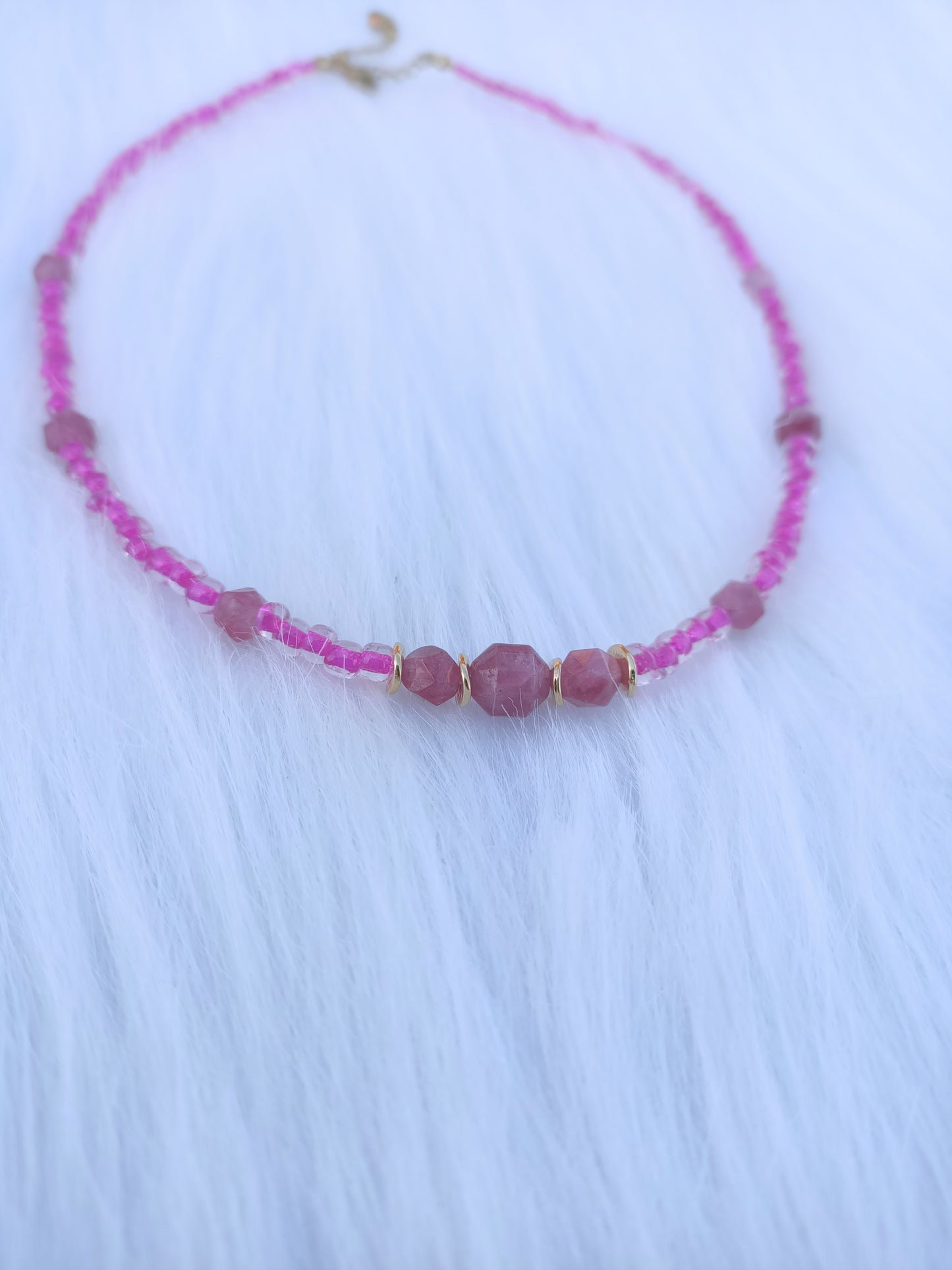 Collier tourmaline rose