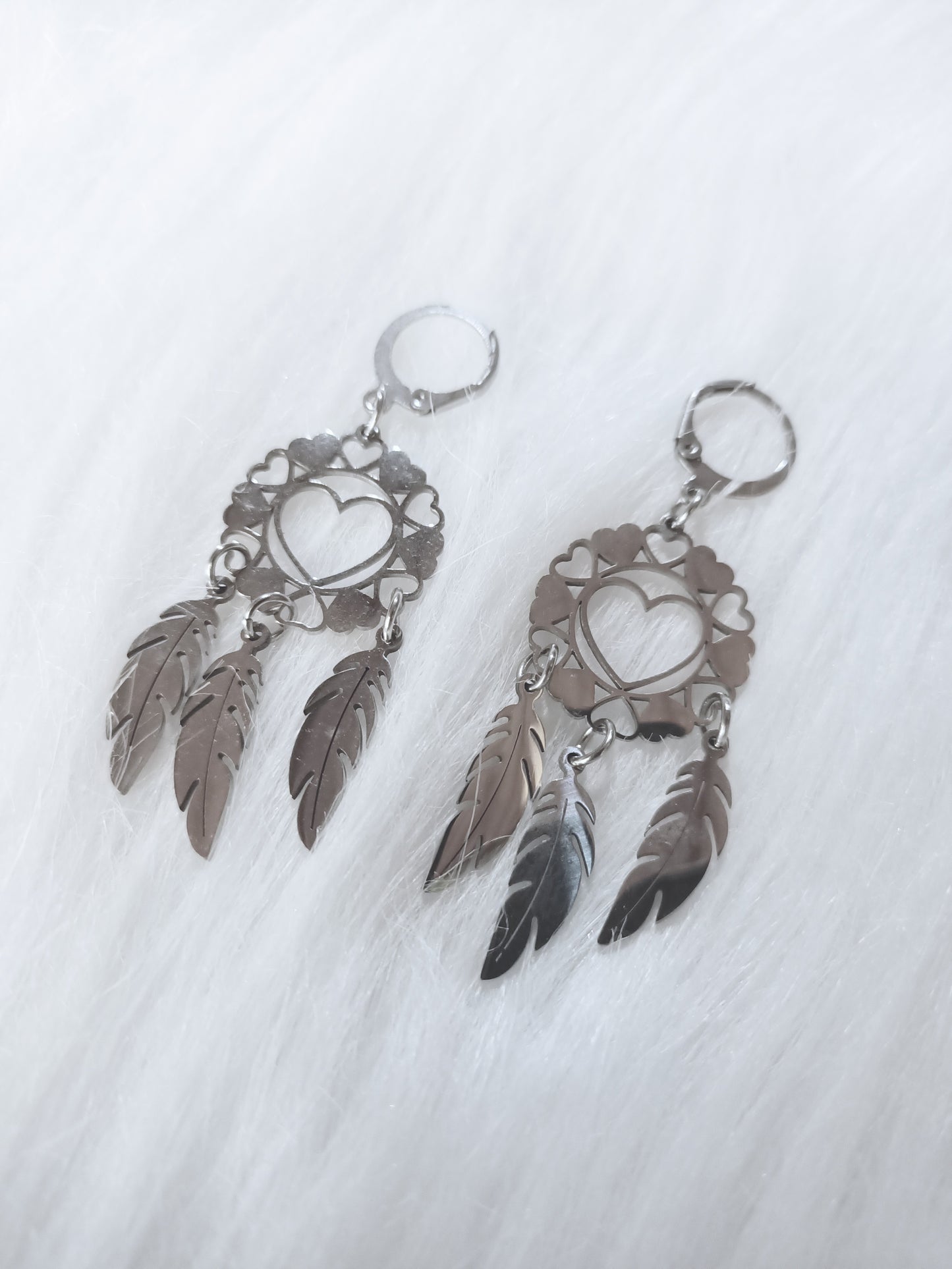 Boucles d'Oreilles Attrape-Rêves Cœur