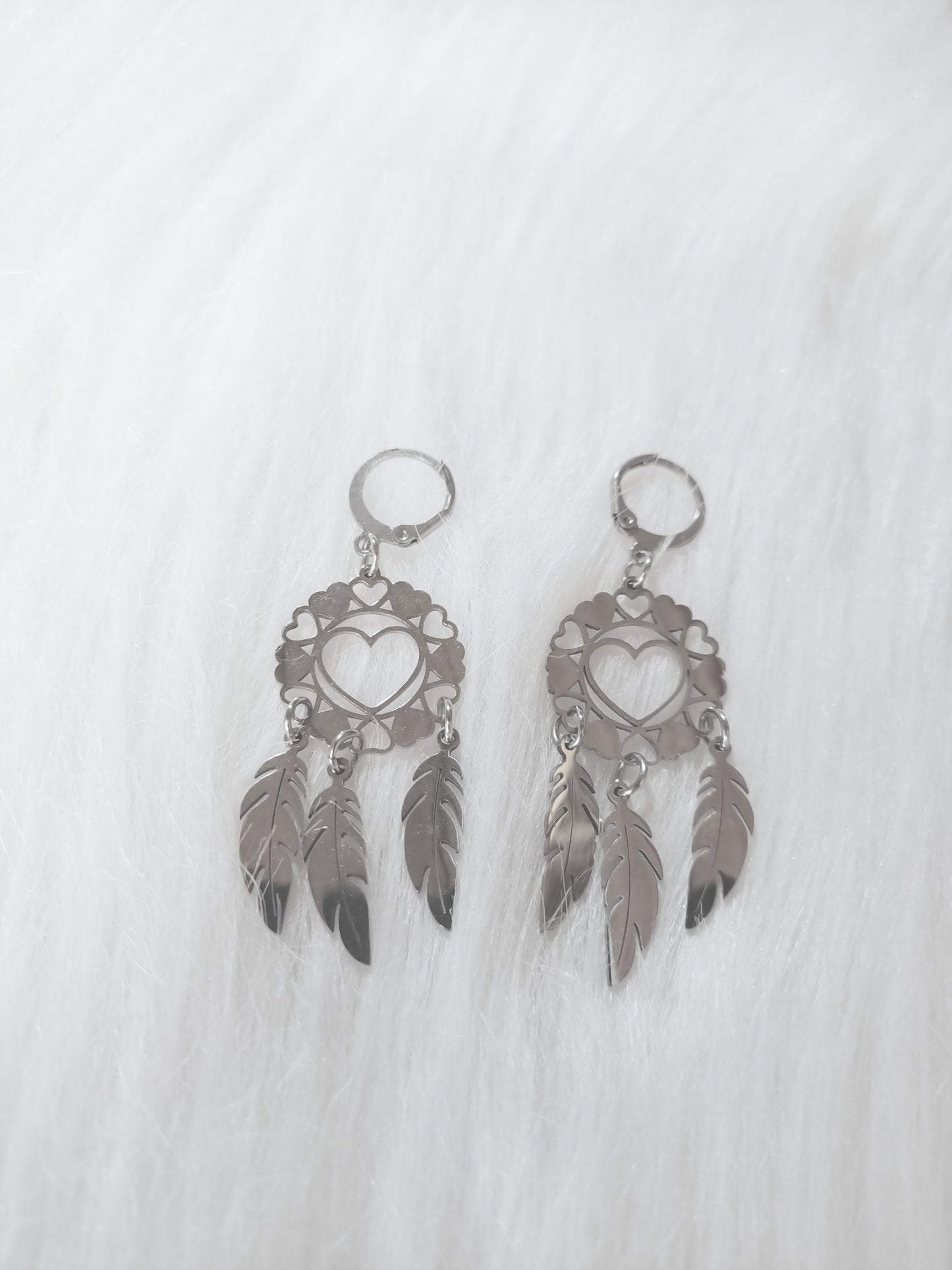 Boucles d'Oreilles Attrape-Rêves Cœur