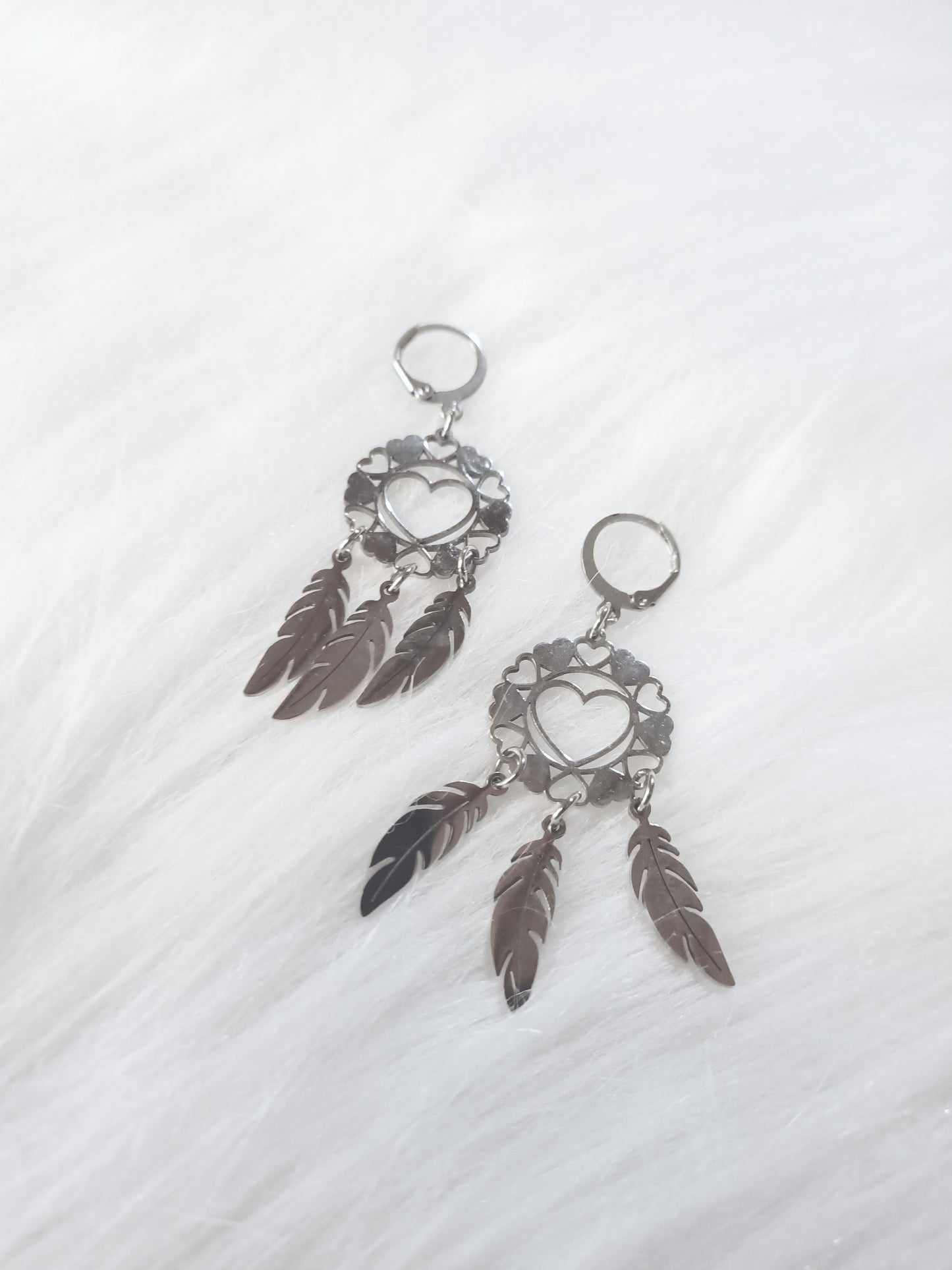 Boucles d'Oreilles Attrape-Rêves Cœur