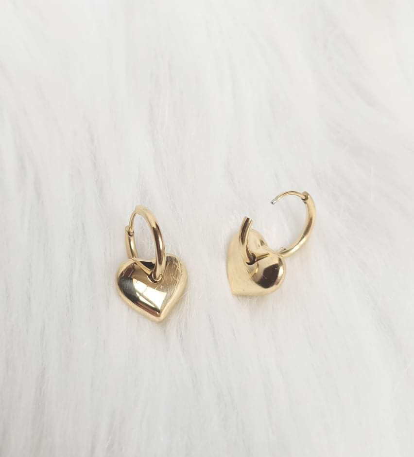 Boucles d'oreilles cœur doré