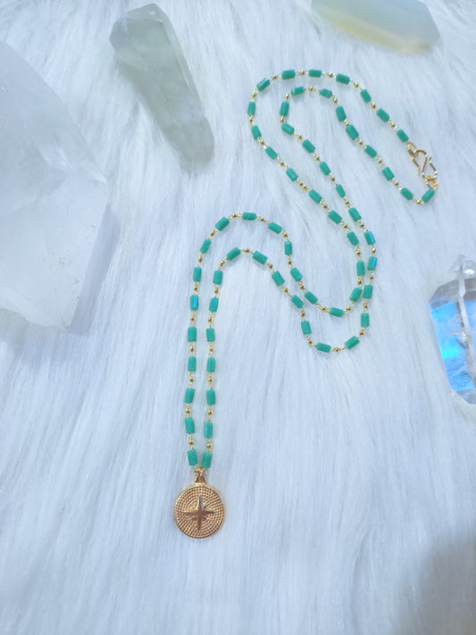 Collier cristal turquoise